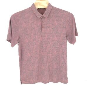 Travis Mathew Shirt Mens 2XL XXL Red Golf Polo Botanical Lightweight Polyester